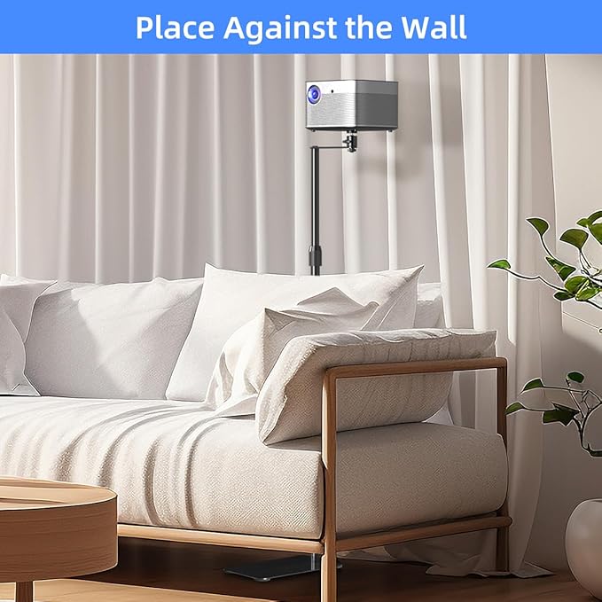suptek Projector Stand Against Wall Hidden Stand, 360°Swivel, Height Adjustable - Image 3