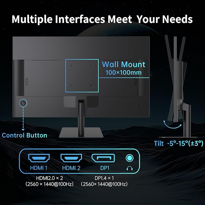 KTC 32 Inch 2K 120Hz Computer Monitor, IPS QHD 2560 x 1440p Monitor - Image 8