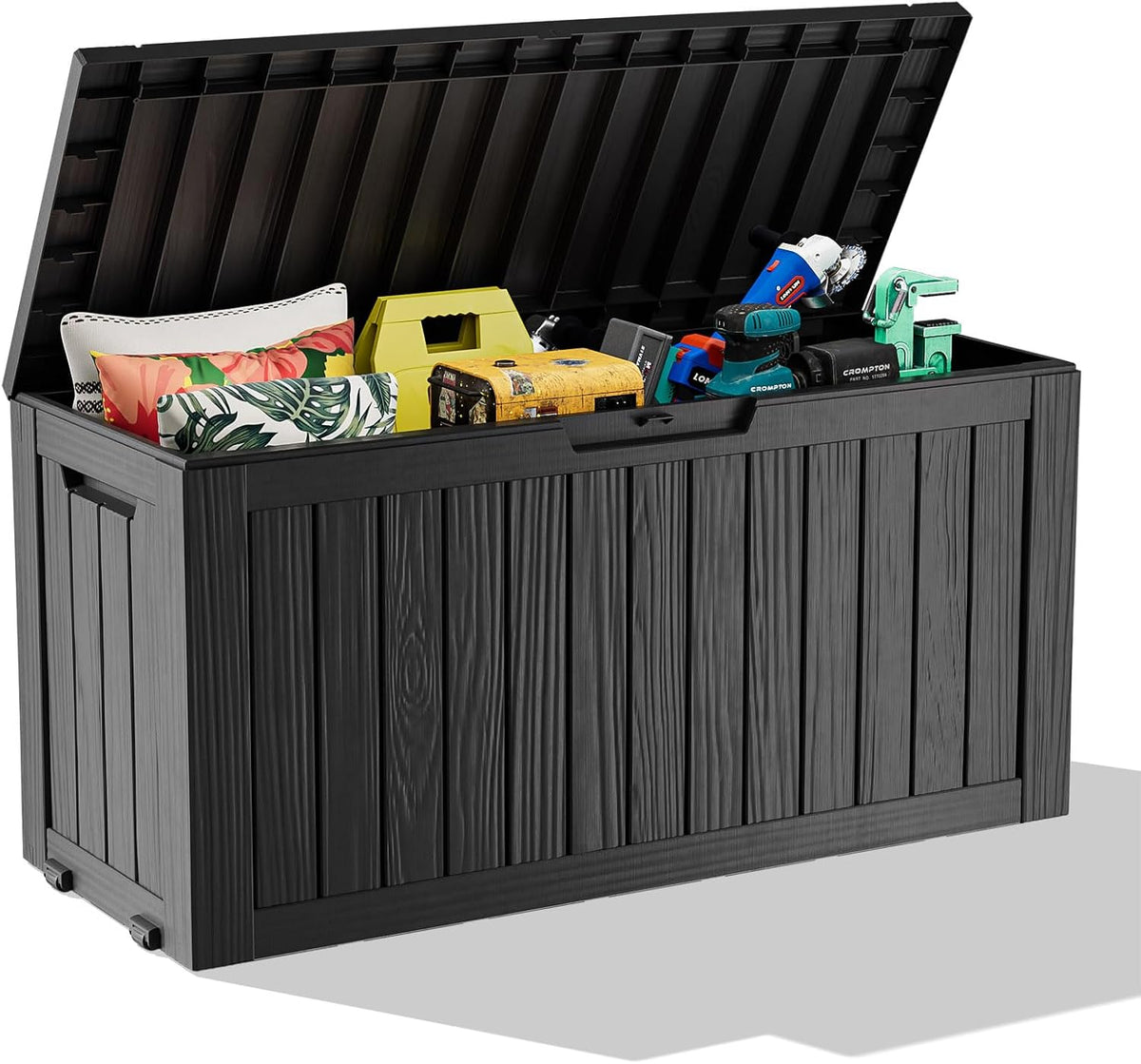 rojik deck box storage bench with wheels outdoor, main product view