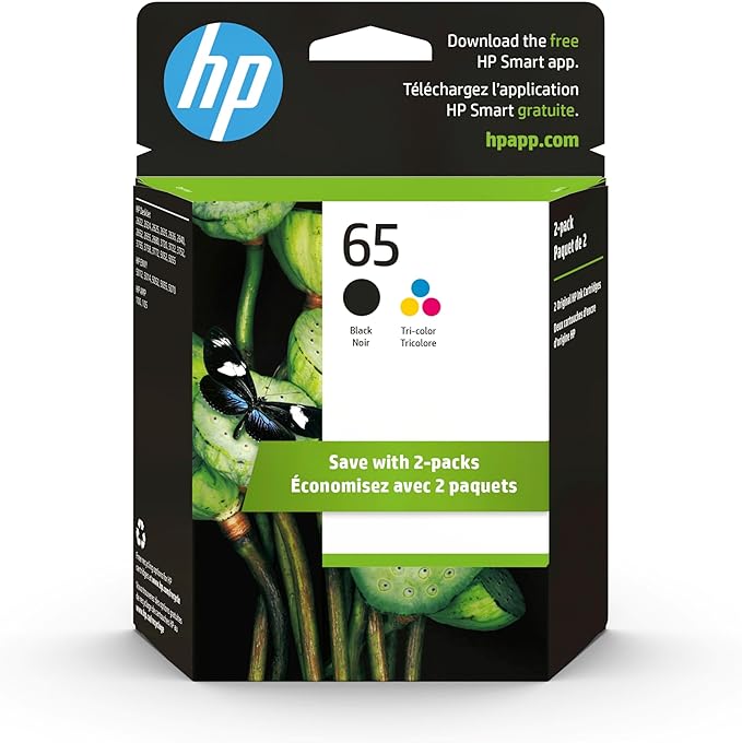 HP 65 Black/Tri-Color Ink Cartridges Printers | Works by HP
