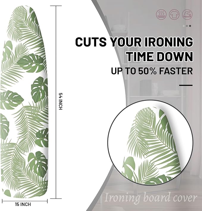 Extra Thick Ironing Board Cover and Pad, 15x54 Ironing Board Cover, Resist - Image 2