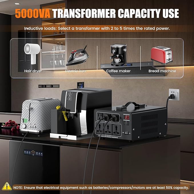 5000W Voltage Converter Transformer Step Up 110V/120V to220V/240V or Step Down - Image 6