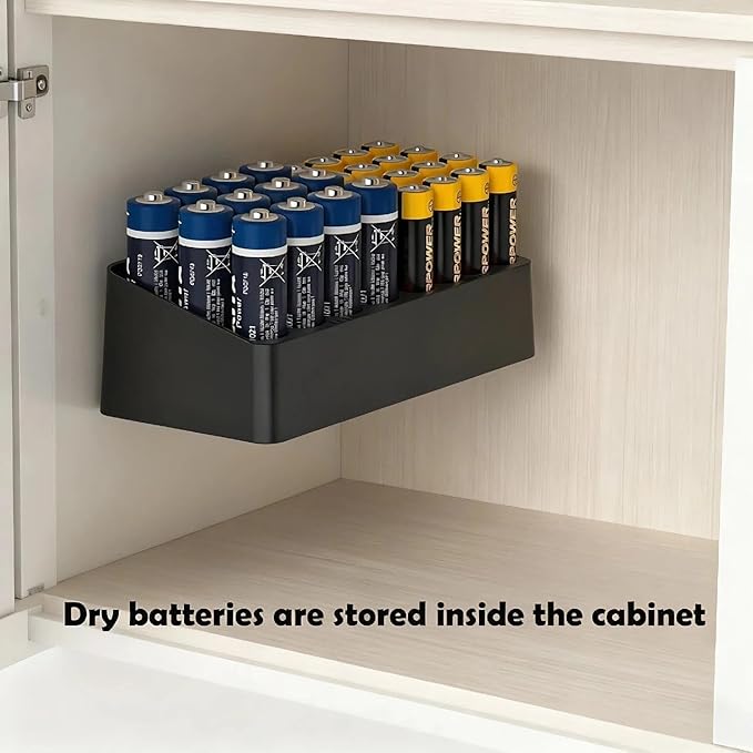 RUDDLIN Battery Storage Organizer Battery Storage Box Black Fits 16 AAA & 12 AA - Image 6
