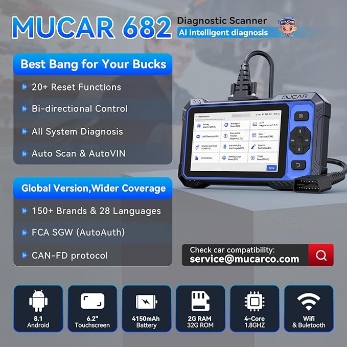 OBD2 Scanner, MUCAR 682 AI-Assisted Car Diagnostic Tool, Automotive - Image 3