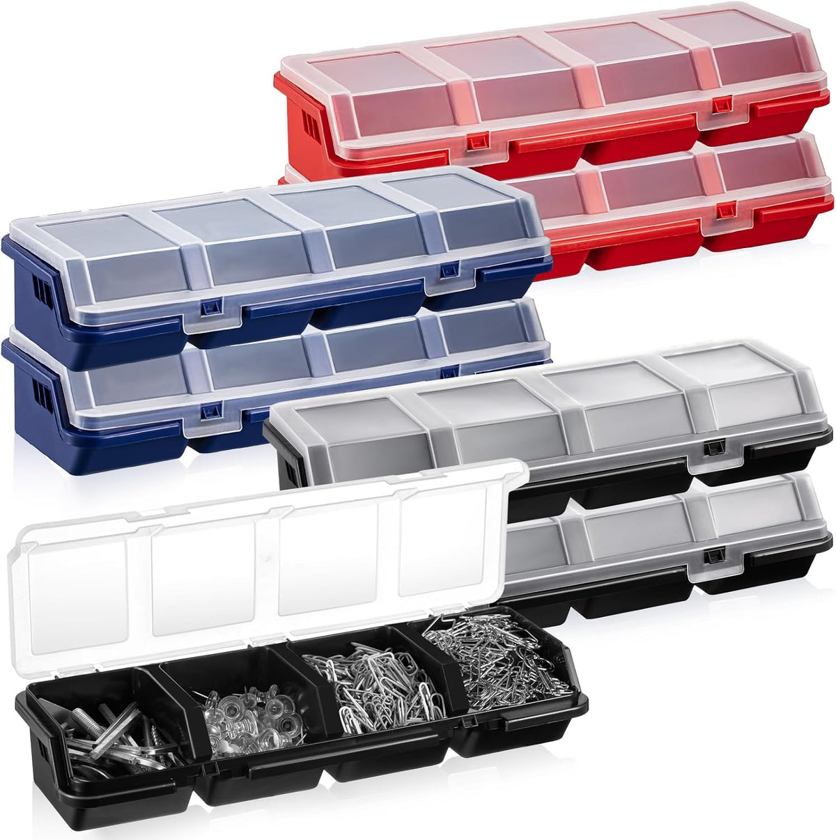 hushee 6 pcs screw organizer box with lid, main product view