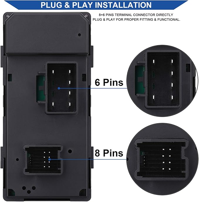 Obaee Power Window Control Switch Button & Front Driver Side Door Lock & Mirror - Image 3