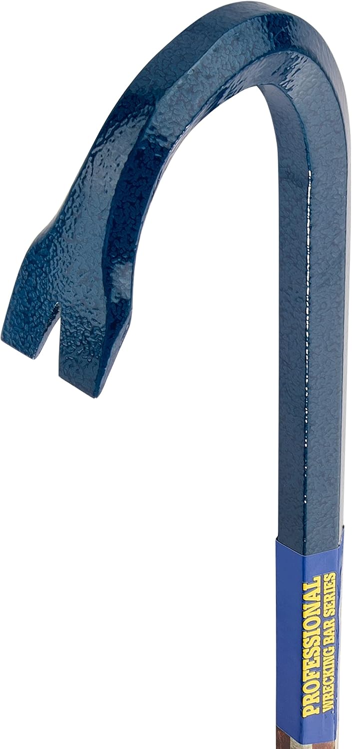 ESTWING Gooseneck Wrecking Bar - 3/4" x 24" USA Made Pry Bar with Angled Chisel End & Forged Steel Construction - EWB-24 | Made in USA, High Leverage Design, Chisel End, Slotted Hook End, Forged In One Piece