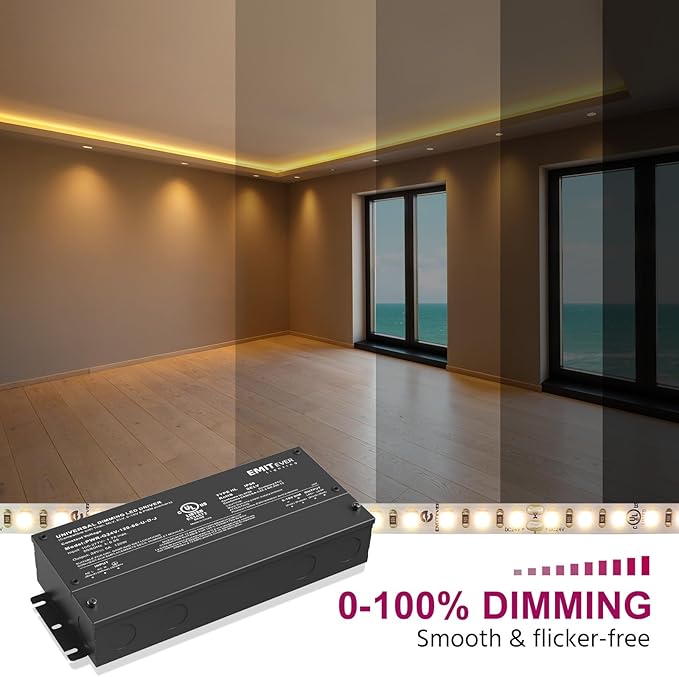 EMITEVER 120W Dimmable LED Driver, 24V Triac Dimmable Power Supply, AC to DC - Image 6