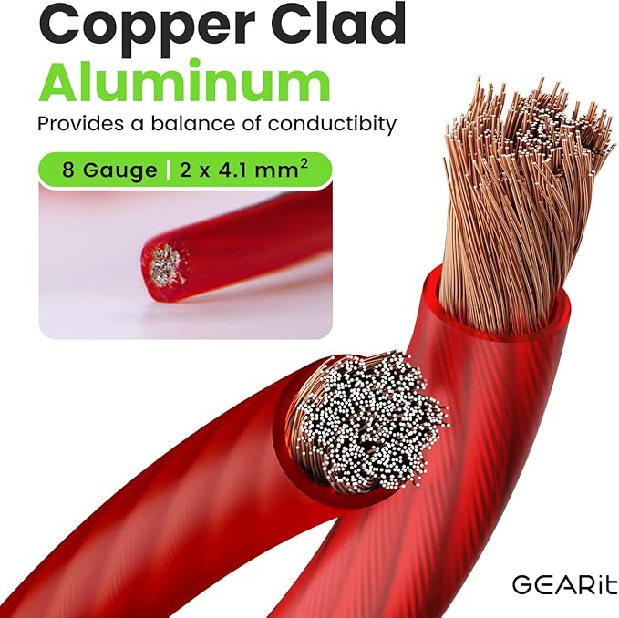 GEARit 8 Gauge Wire, Copper Clad Aluminum CCA - Image 2