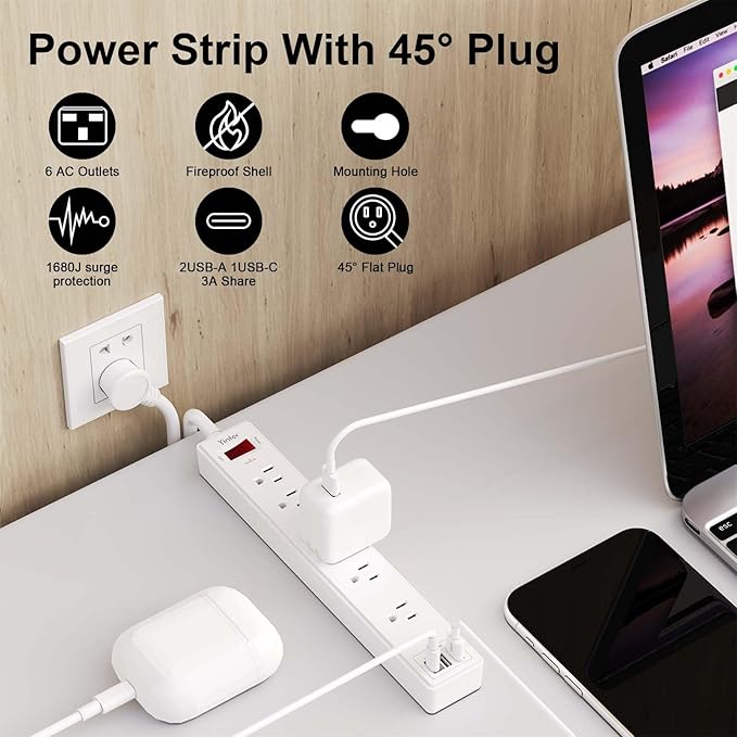 10 Ft Power Strip Surge Protector - Image 2