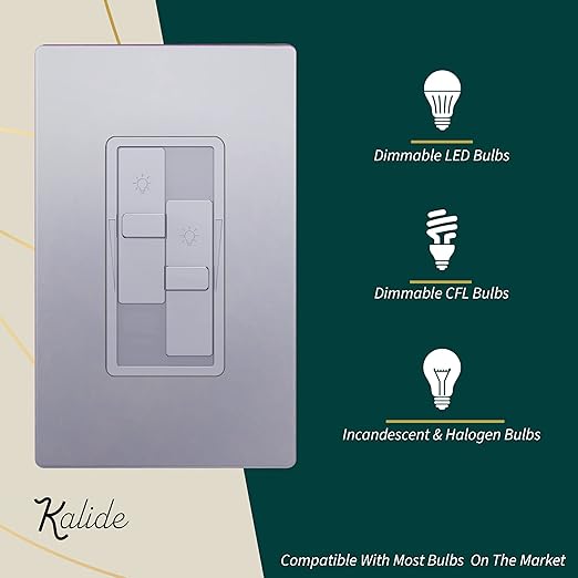 TOPGREENER Elite Series Kalide Dual Load Dimmer Light Switch, Double LED Dimmer - Image 2
