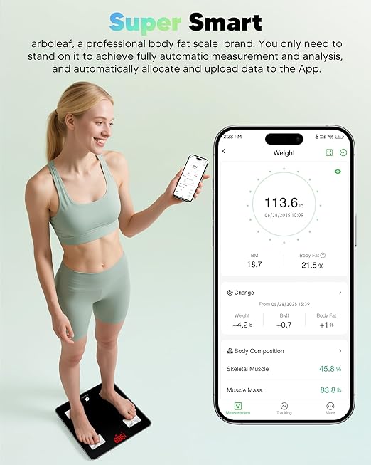 arboleaf Smart Scale for Body Weight and Fat, Body Composition Analyzer - Image 6