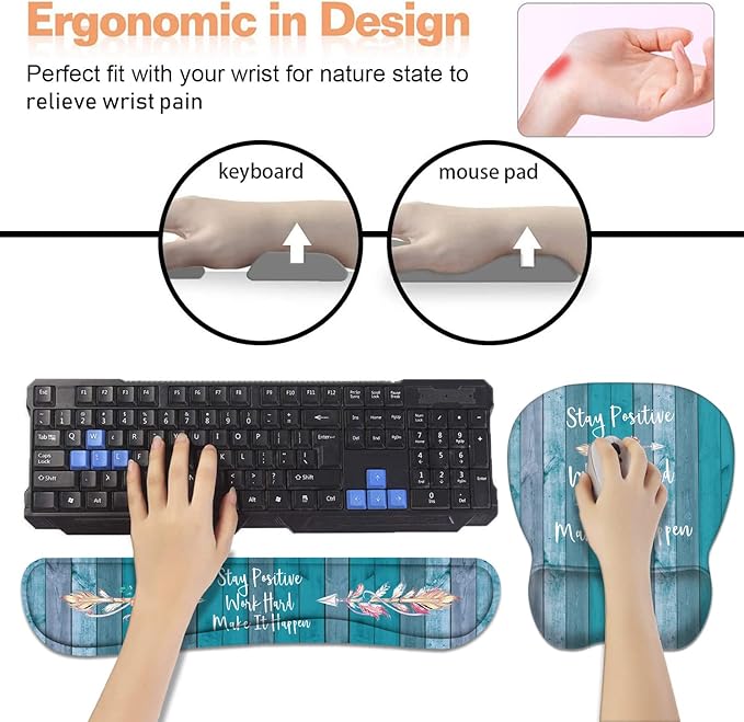 Mouse Pad Wrist Support and Keyboard Wrist Rest Set - Image 4