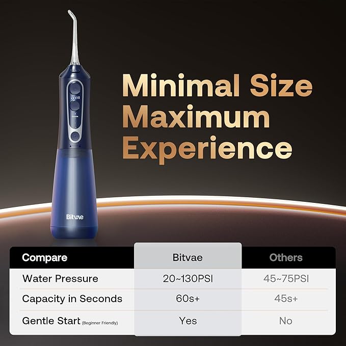 Bitvae Water Dental Flosser Teeth Pick, Cordless Flosser - Image 3