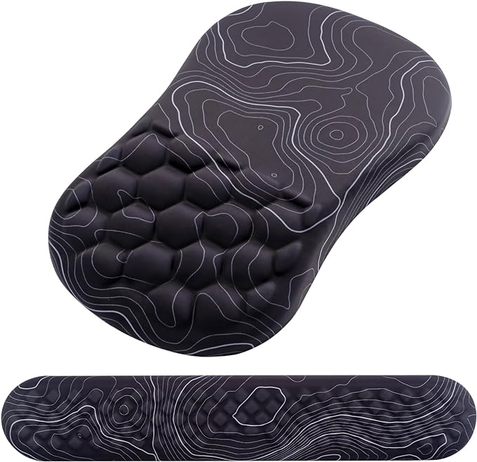 Mouse Pad Wrist Support, Laokiiy 2 in1 Keyboard Wrist Rest+ Ergonomic Mouse Pad by Laokiiy