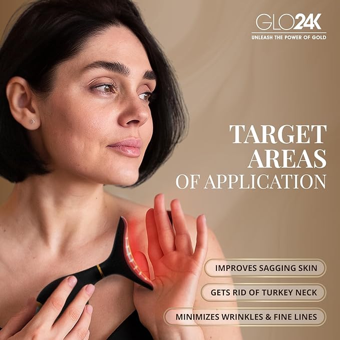 GLO24K Red Light Beauty Device for Face & Neck – 2-Pack, 3-in-1 Facial and Neck - Image 2