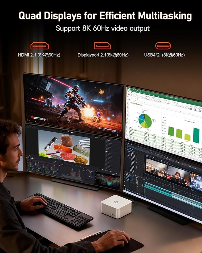 Beelink Mini PC, GTR9 Pro AMD Ryzen AI Max+ 395 CPU, 128GB RAM 2TB Crucial SSD - Image 8