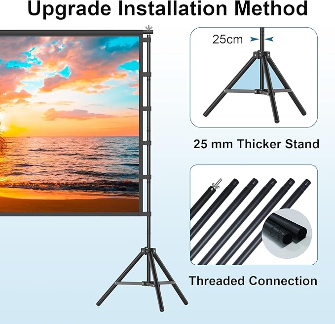 Outdoor Projector Screen with Stand, TOWOND 120 inch Portable Movie Screen - Image 8