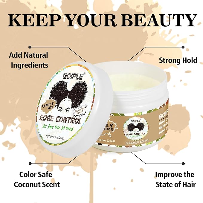 8.8 OZ Edge Control Wax for Women Strong Hold Non-greasy Edge Control Smoother - Image 3