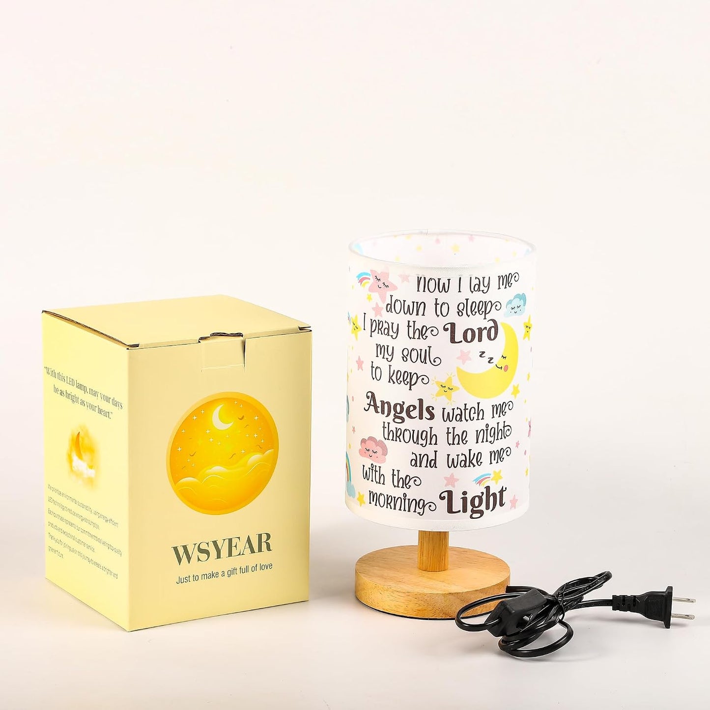 WSYEAR Baptism Gifts for Girl & Boy - Baby Christening Gifts, Nursery Decor Night Light - Now I Lay Me Down to Sleep