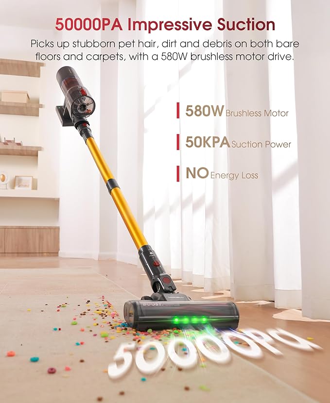 UNINELL HOME Cordless Vacuum Cleaner, 50000Pa 580W 70Mins Vacuum Cleaners - Image 4