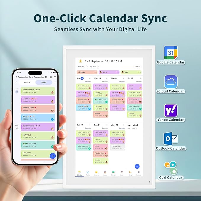 Canupdog 10.1 inch Digital Calendar & Chore Chart, Smart Touchscreen - Image 2