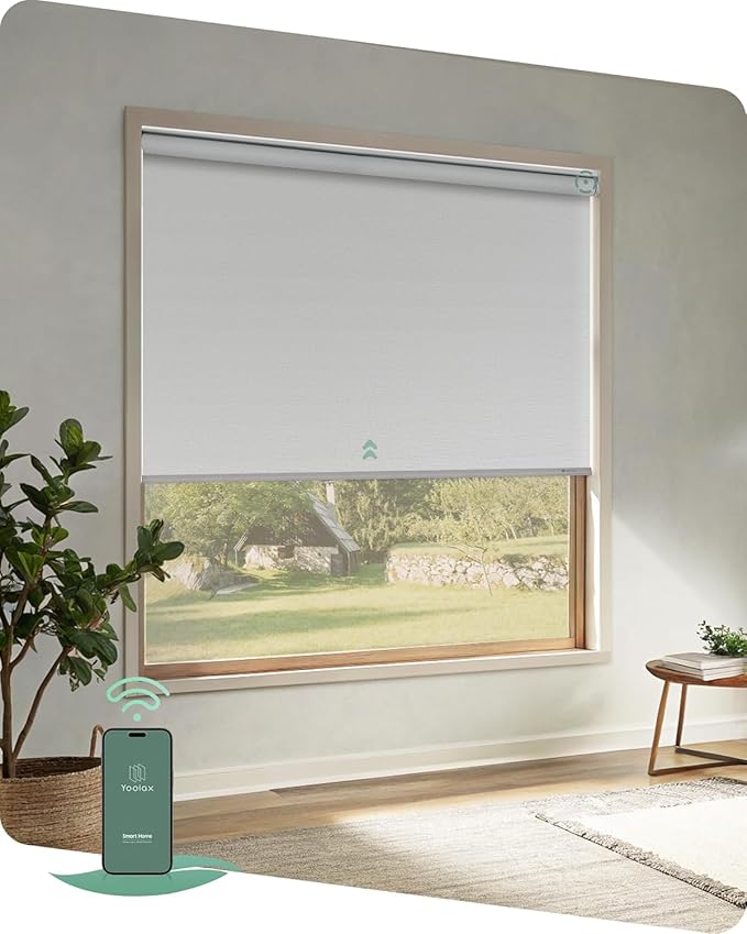 Yoolax Motorized Blinds App Control, Cordless Automatic Shades Roller Window by Yoolax