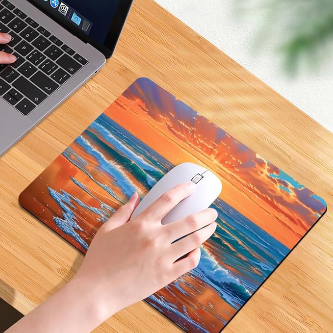 sea Wave Square Mouse pad, Waterproof, Anti Slip Rubber Base, Computer Mouse pad - Image 7