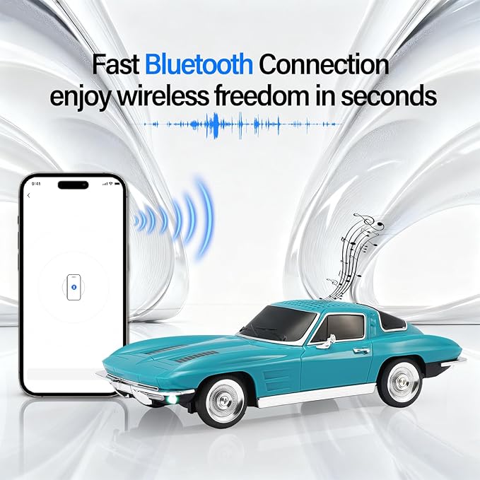 WSTER Retro American Style car Bluetooth Speaker, Portable Wireless Outdoor - Image 2