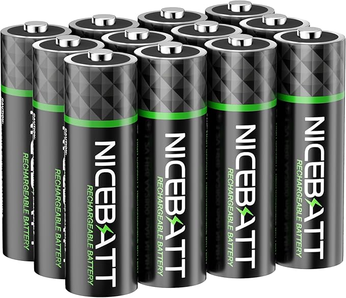 NICEBATT Rechargeable aa Batteries 2800mAh, Premium NiMH Double A Battery Low by Unknown