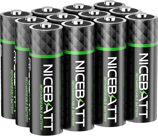 NICEBATT Rechargeable aa Batteries 2800mAh, Premium NiMH Double A Battery Low by Unknown
