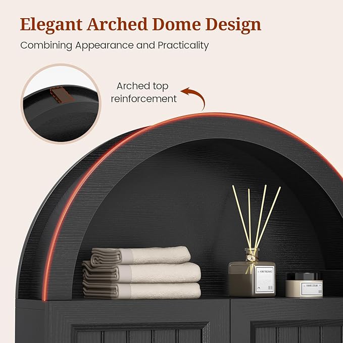 Arched Bathroom Wall Cabinet, 27.4 x 36.4'' Over The Toilet Cabinet - Image 9