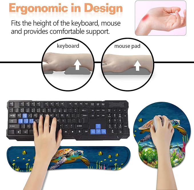 Keyboard Wrist Rest + Mouse Pad Wrist Support Set - Image 3