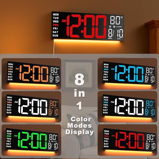 TrophyRak 16" Large Digital Wall Mount Clock, Count Down Timer, Big LED - Image 3