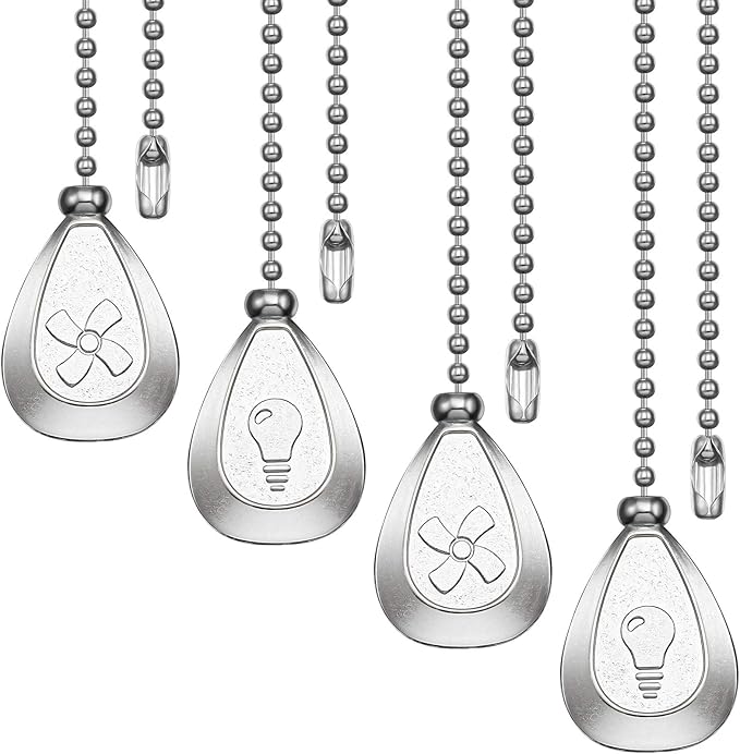 Patelai 4 Pieces Ceiling Fan Pull Chain Extender Ornament 12 Inch Ceiling Pull by Patelai