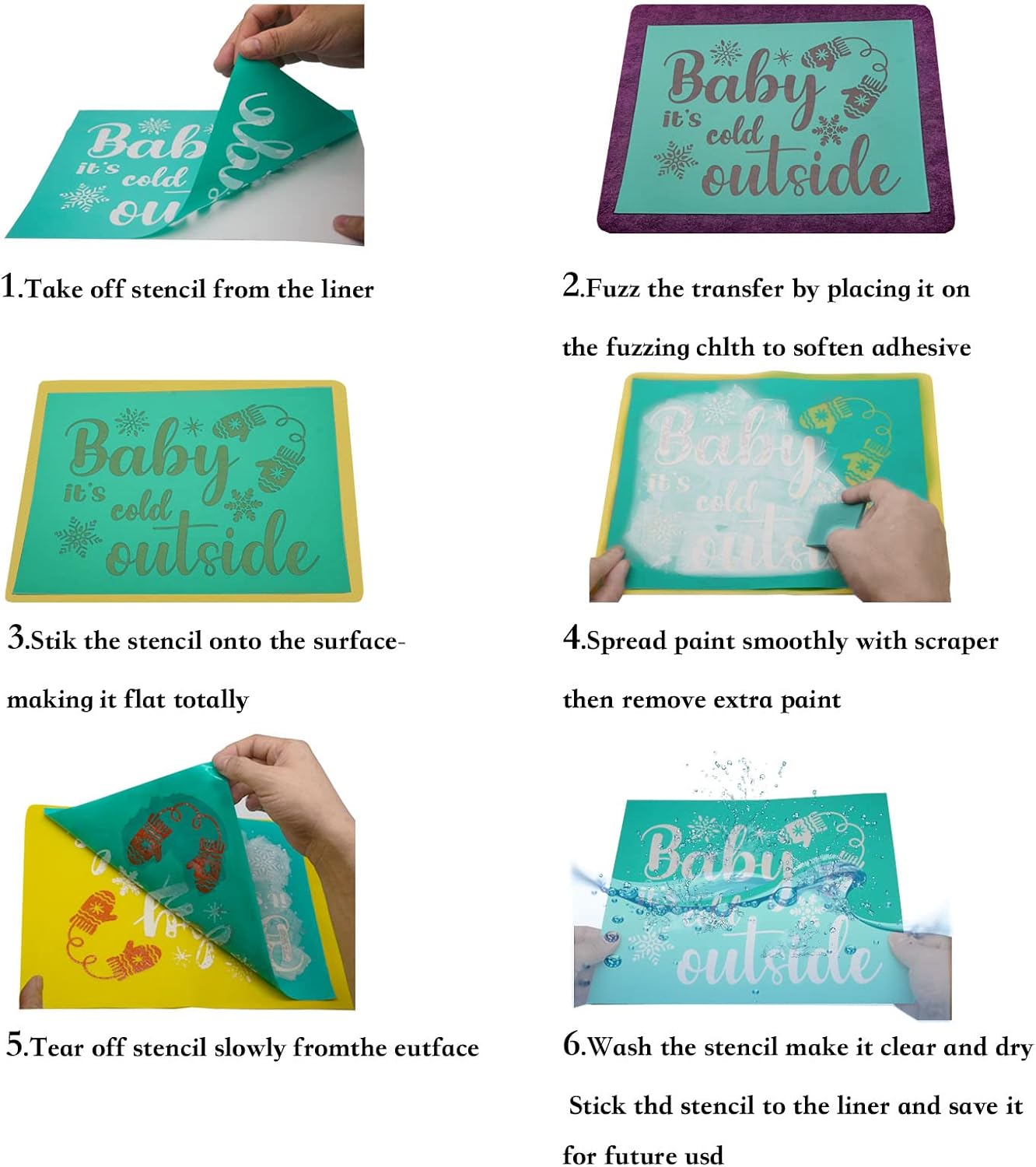 Silk Screen Stencils Mesh Stencils Self-Adhesive Screen Printing Stencil DIY Reusable for Drawing on Wooden Chalkboard, Wall Floor Decoration
