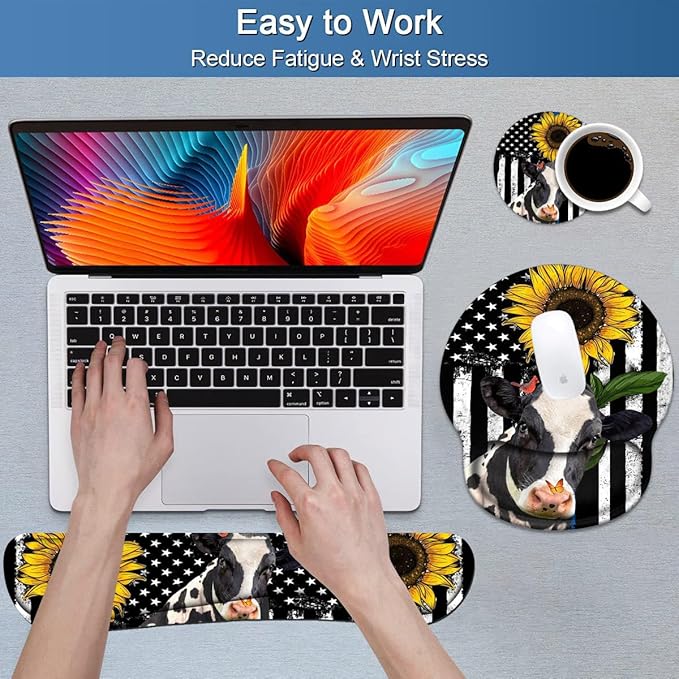 Keyboard Wrist Rest and Mouse Pad Wrist Support Set - Image 4