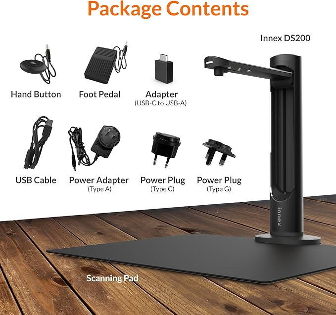Innex DS200 Professional USB Book Scanner, A3 Document scan, 120+ Language OCR - Image 9