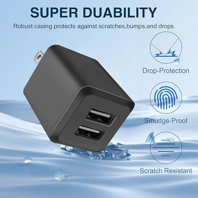 USB Wall Charger, Charger Block，Dual Port USB Cube Chargers，Power Adapter - Image 5