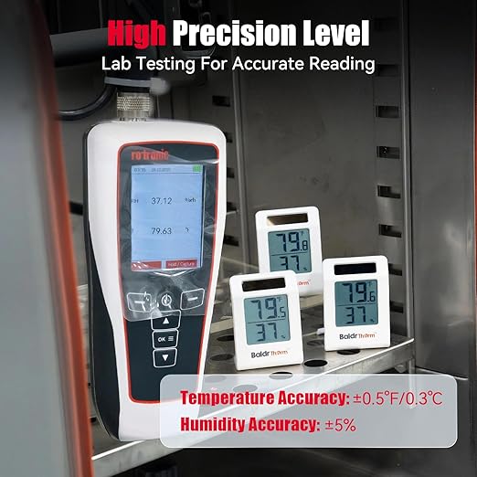BaldrTherm 2.2'' Digital Thermometer and Hygrometer Meter, Solar-Powered Indoor - Image 3