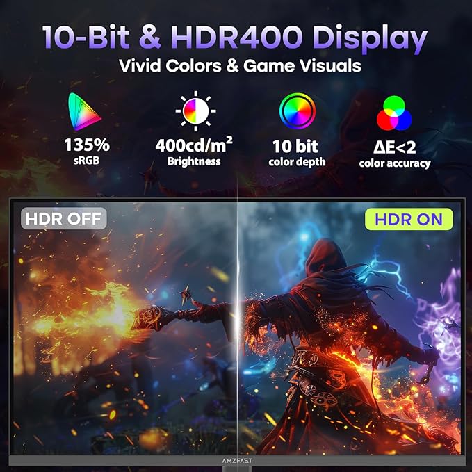 Amzfast 27 Inch Gaming Monitor 320Hz 240Hz WQHD 2560 x 1440p Fast IPS Monitor - Image 7