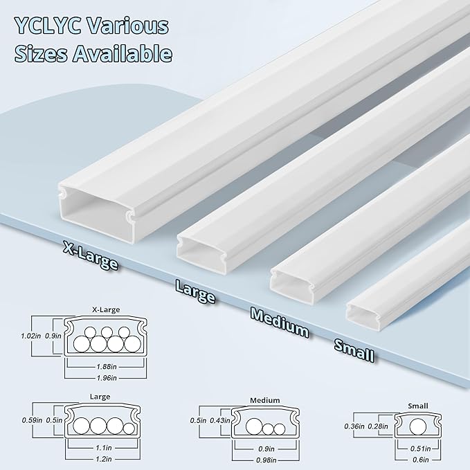 YCLYC Cord Covers - 63in Paintable TV Cable Hider Kit - Image 4