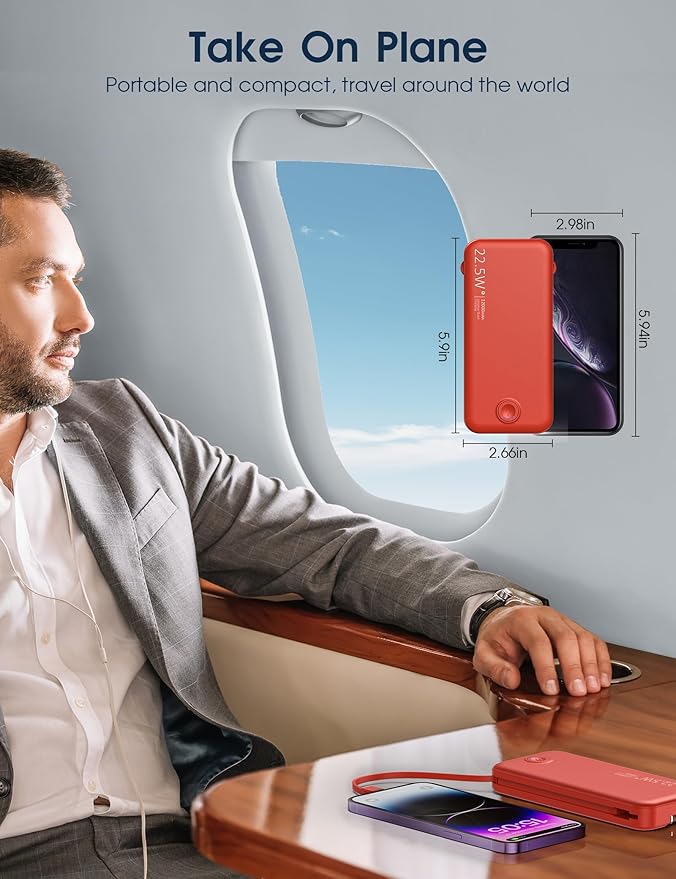 Nusyddy Portable Charger, 12000mAh 22.5W Fast Charging Power Bank - Image 7