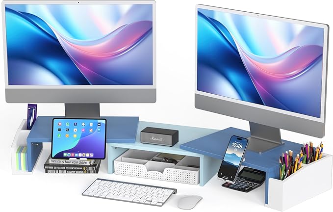 Simple Houseware Desk Dual Monitor Stand Riser by SimpleHouseware