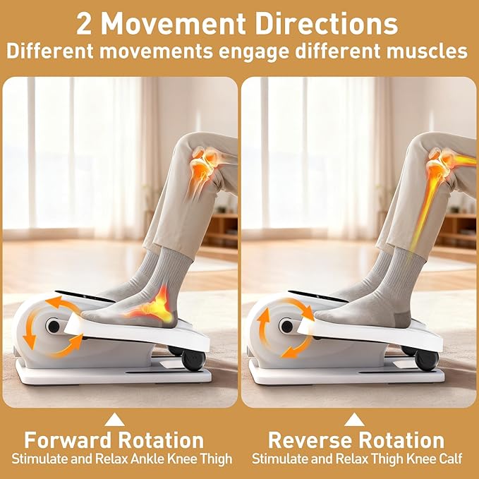 DamKee Under Desk Elliptical Exercise Machine, Electric Ellipse Leg Exerciser - Image 4