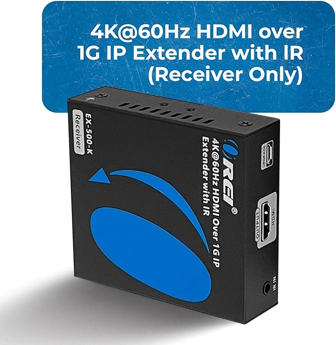 OREI Receiver only for EX-500-K 4K HDMI Extender Over IP CAT6 by One to Many - Image 6