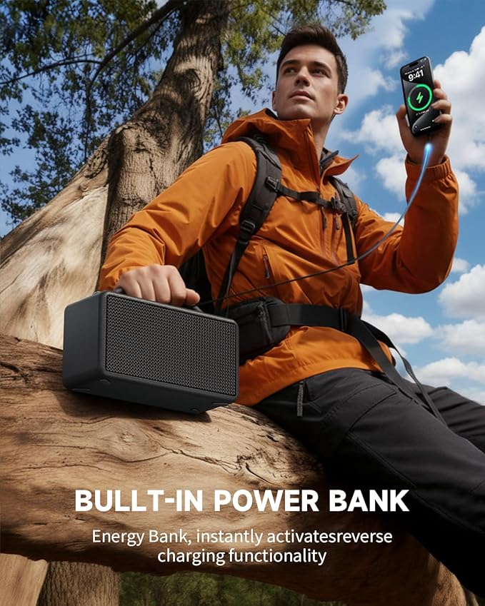 DINDIN Portable Bluetooth Speaker: 80W, 20H Playtime, Loud Wireless Wood - Image 6