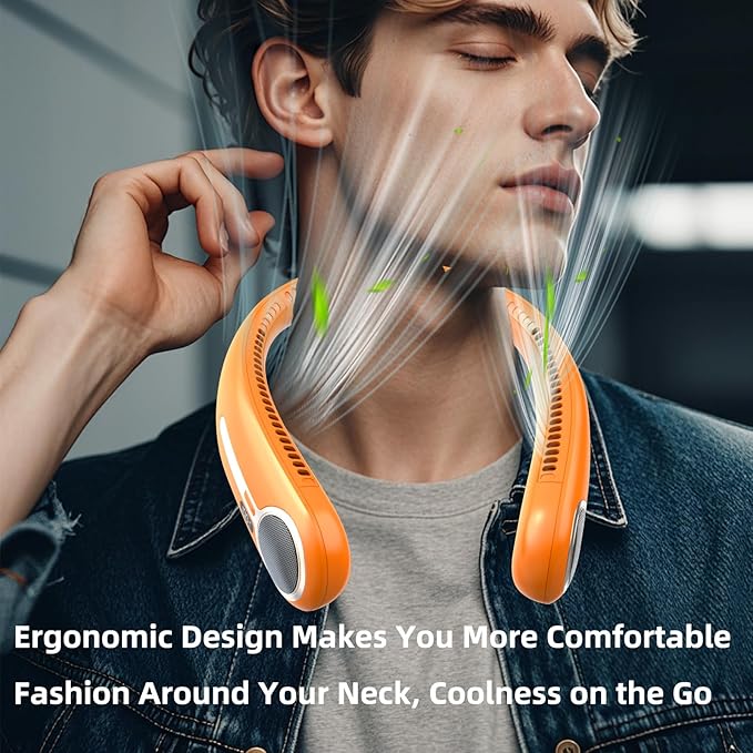 Portable Neck Fan, Hands Free Personal Wearable Bladeless Fan, 6000mAh USB - Image 7