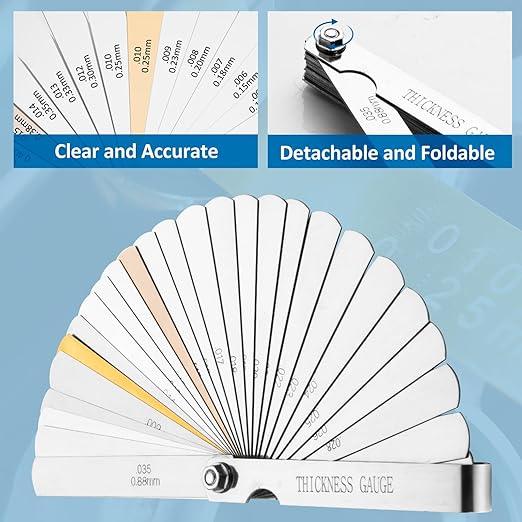 CHERALKEST Feeler Gauge Set Stainless Steel Thickness Gauge 32 Blades 0.04-0.88 - Image 4