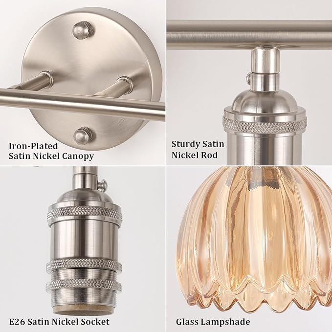 Shenmoyl Bathroom Light Fixtures, 2-Light Vanity Wall Light Over Mirror - Image 7